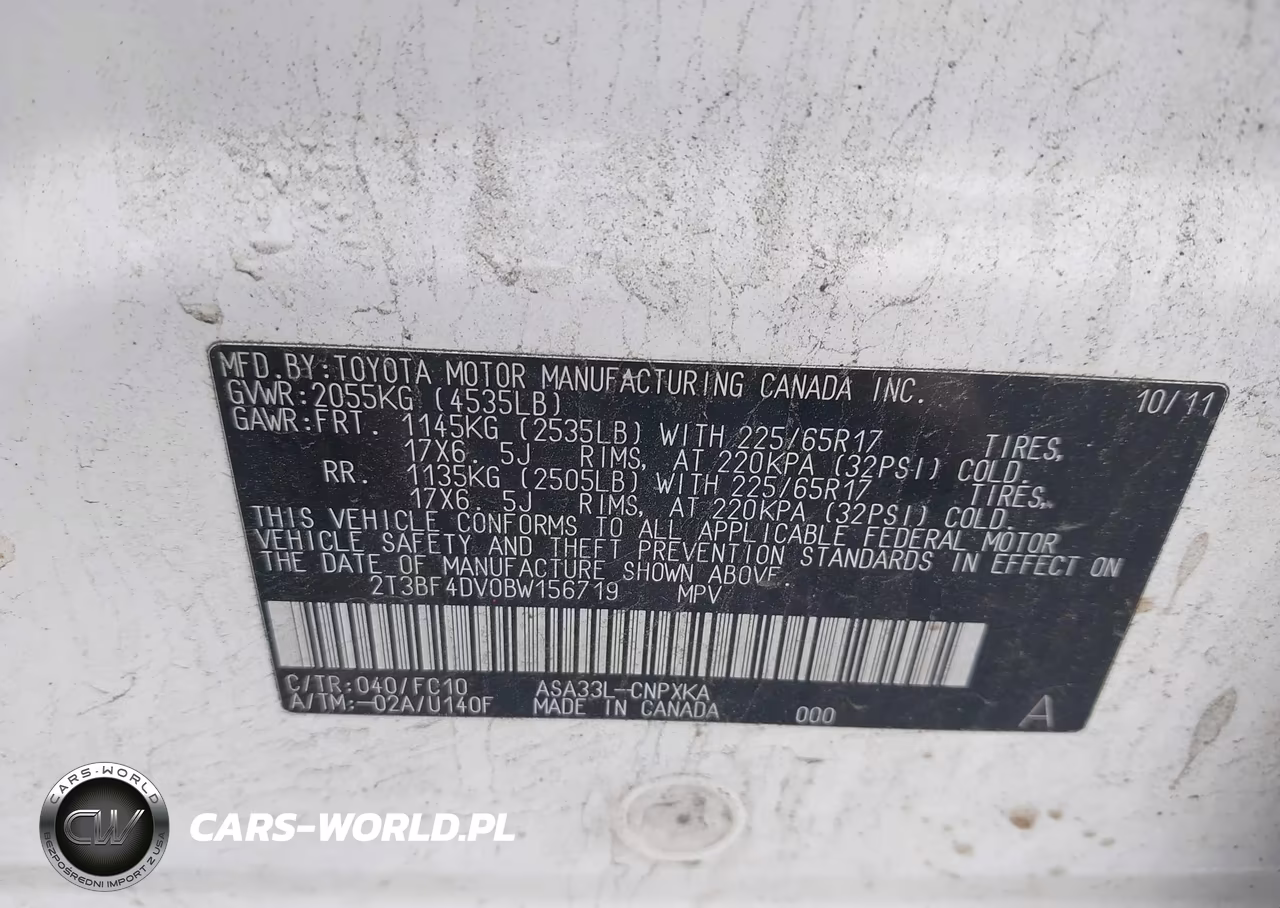 2011 Toyota Rav4 VIN:2T3BF4DV0BW156719 - 9