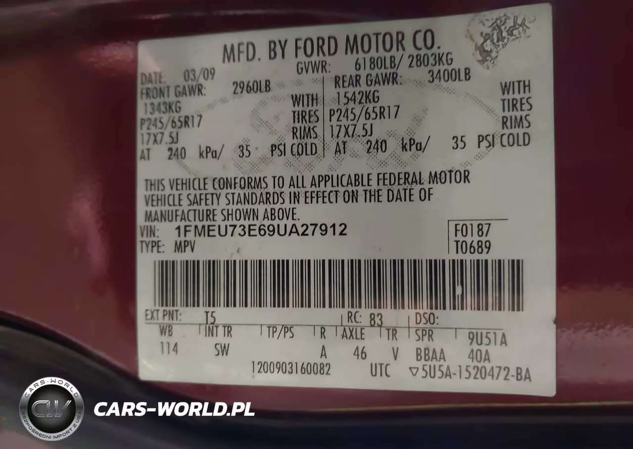 2009 Ford Explorer Xlt VIN:1FMEU73E69UA27912 - 9
