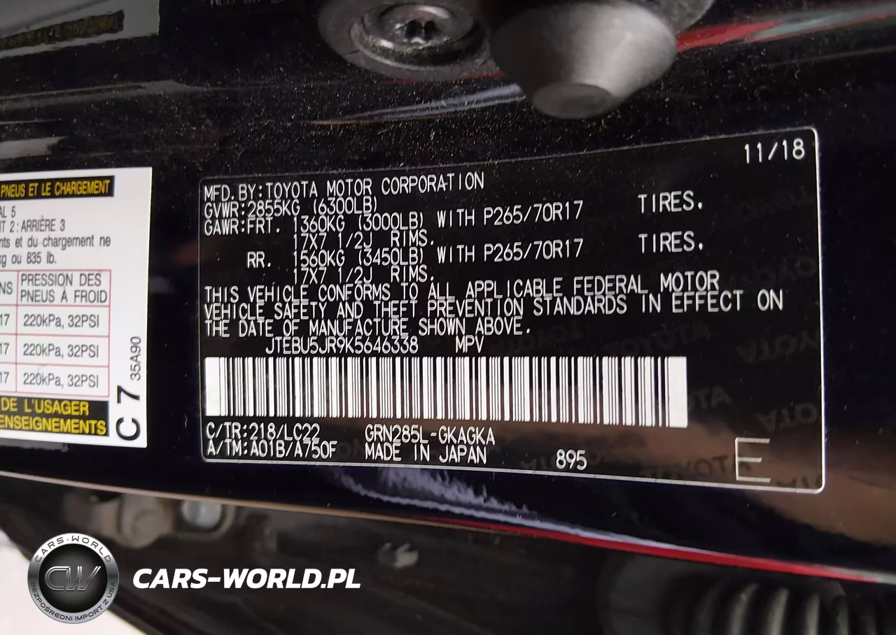 2019 Toyota 4Runner Trd Off Road Premium VIN:JTEBU5JR9K5646338 - 9