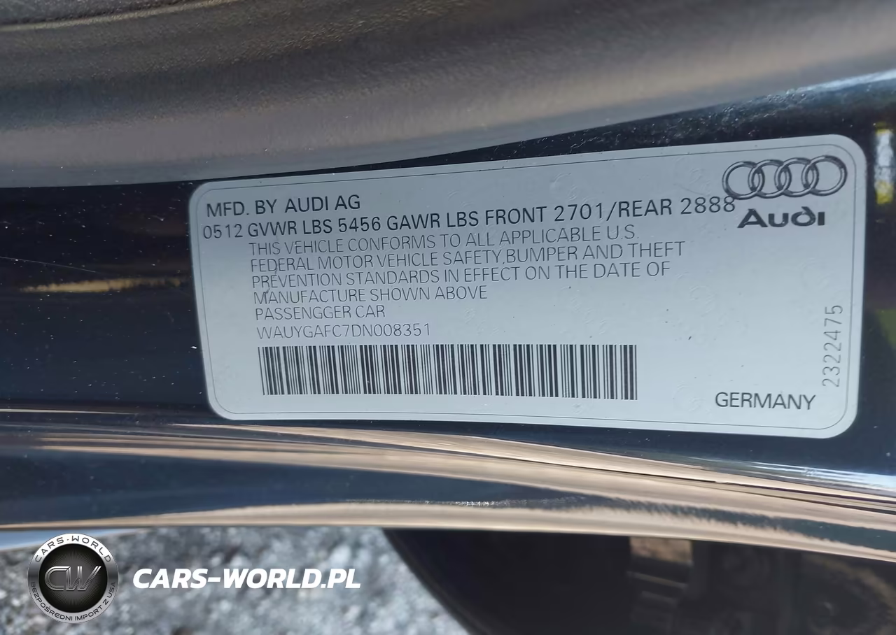2013 Audi A7 3.0T Premium VIN:WAUYGAFC7DN008351 - 9