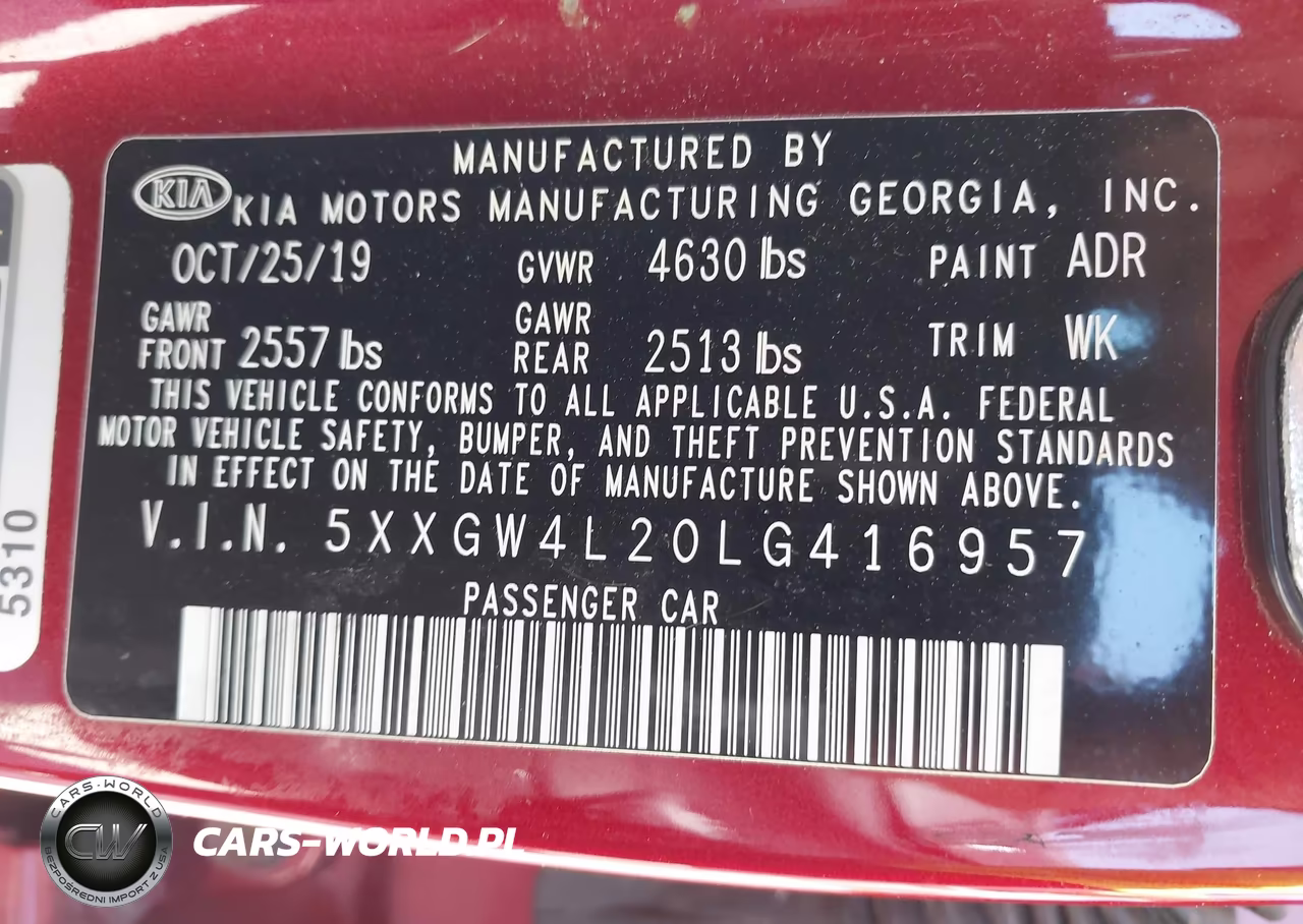 2020 Kia Optima VIN:5XXGW4L20LG416957 - 9