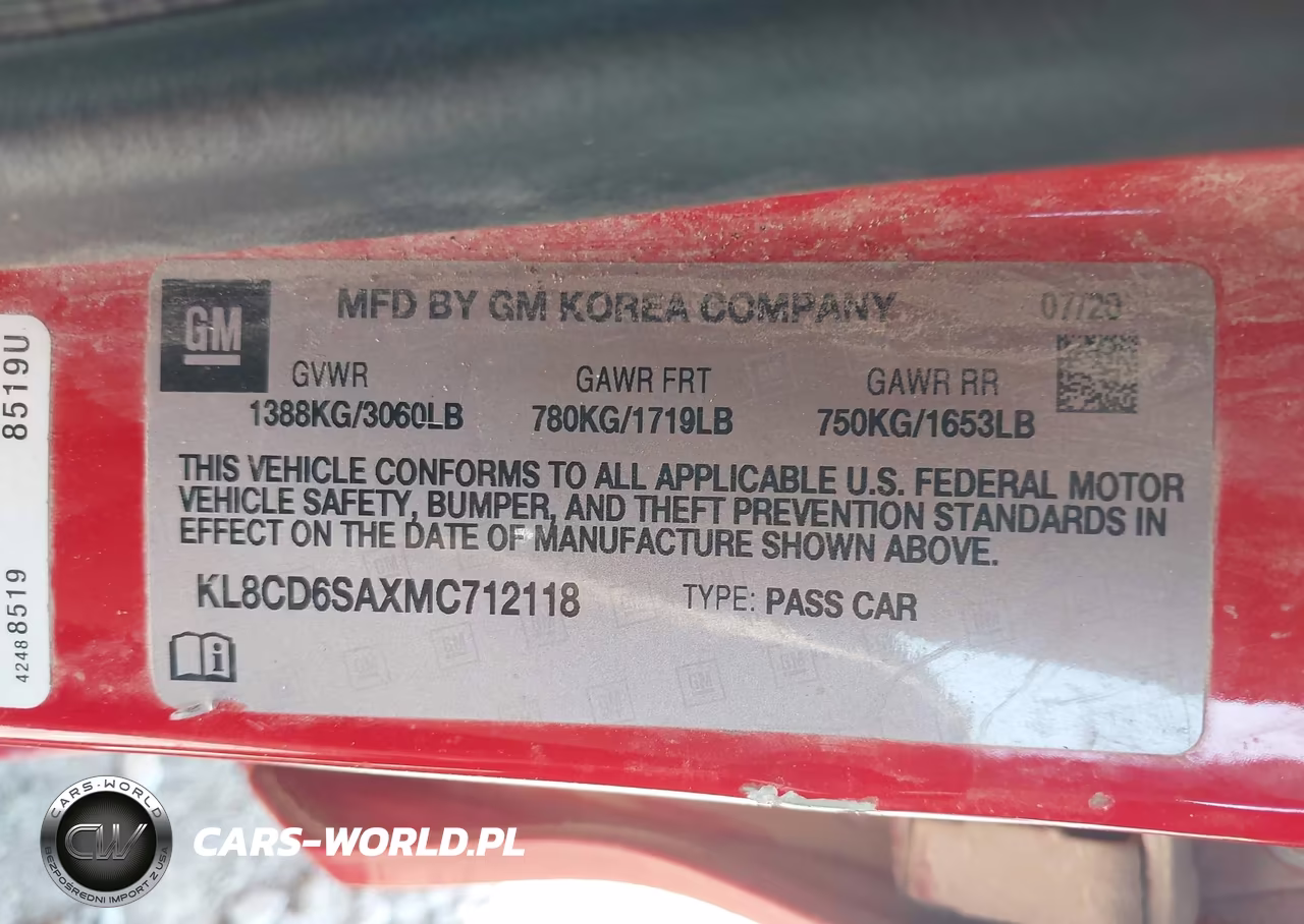 2021 Chevrolet Spark Fwd 1Lt Automatic VIN:KL8CD6SAXMC712118 - 9