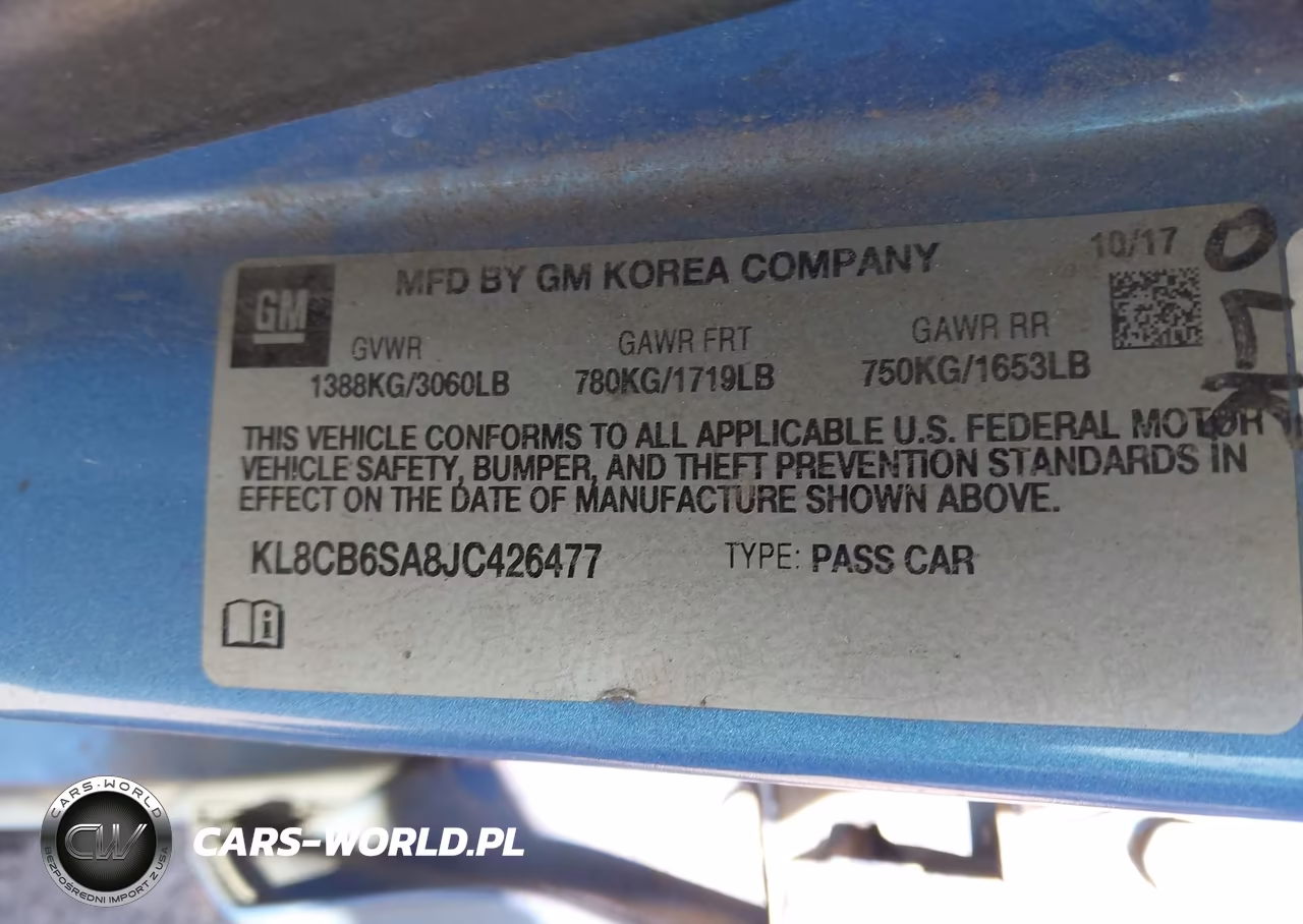 2018 Chevrolet Spark Ls Cvt VIN:KL8CB6SA8JC426477 - 9