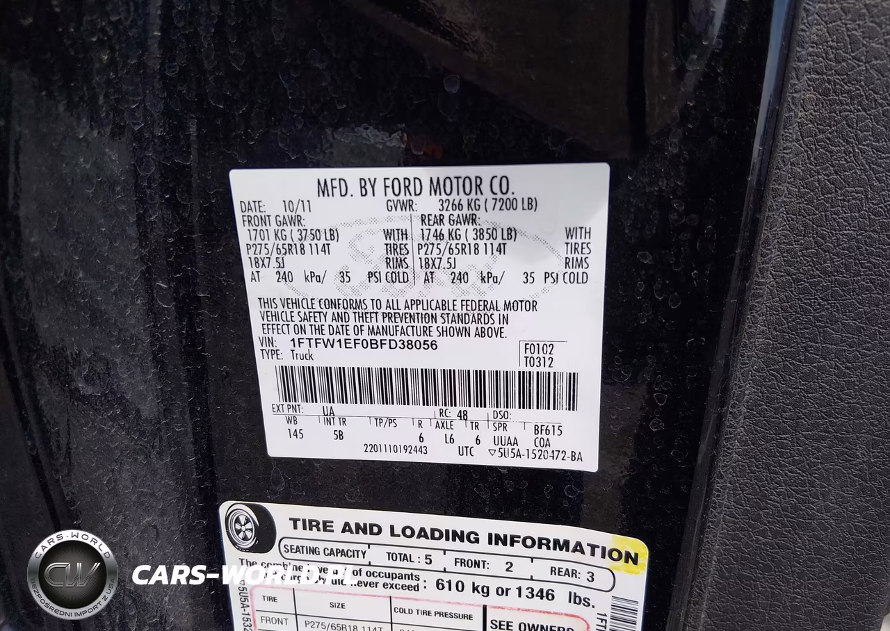 2011 Ford F-150 Fx4 VIN:1FTFW1EF0BFD38056 - 9