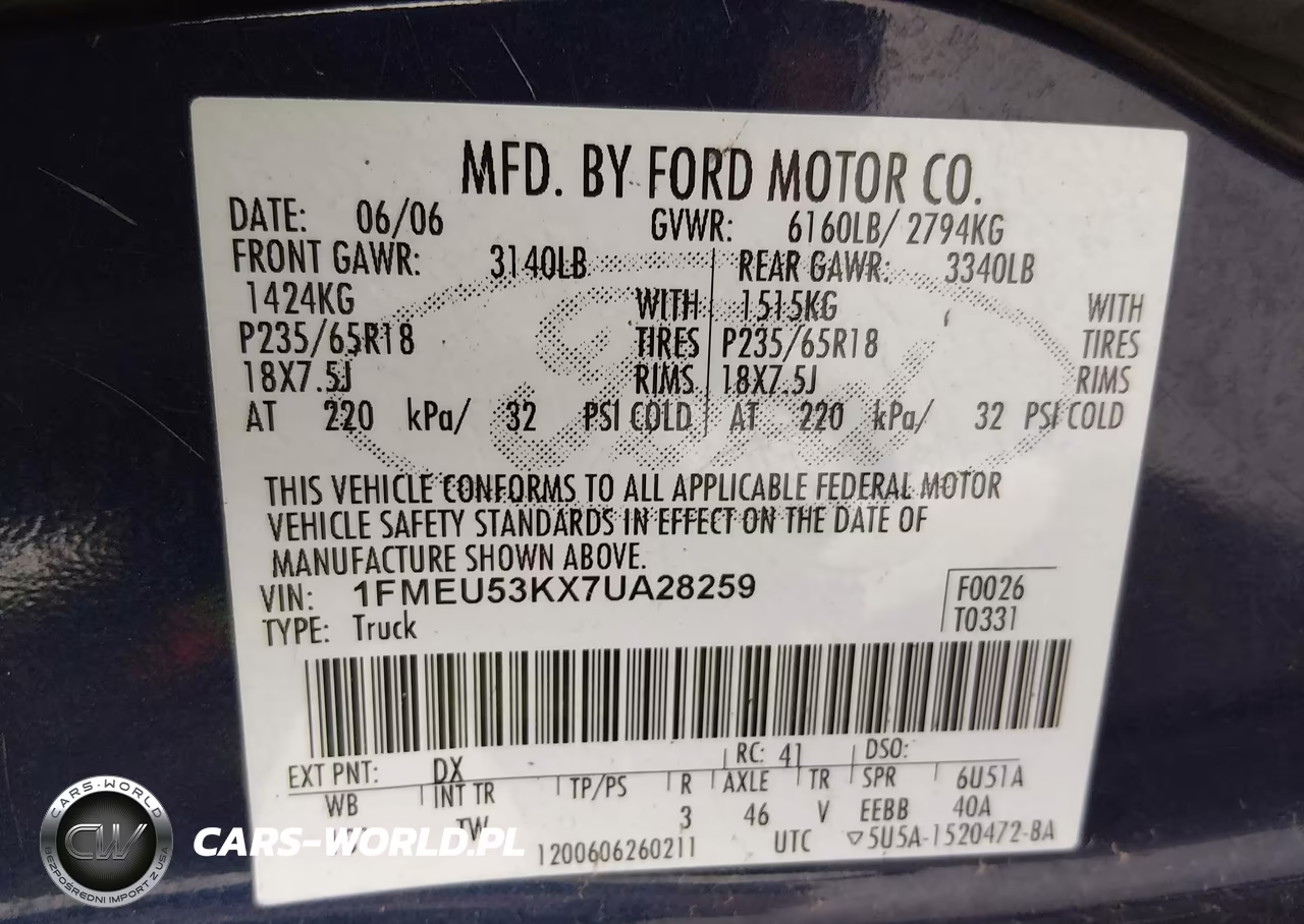 2007 Ford Explorer Sport Trac Limited VIN:1FMEU53KX7UA28259 - 9
