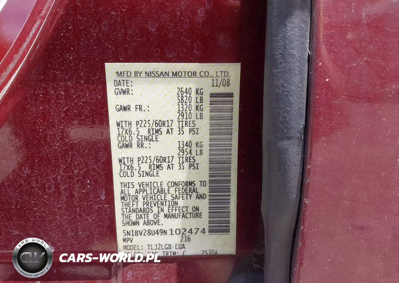 2009 Nissan Quest 3.5 Se VIN:5N1BV28U49N102474 - 9