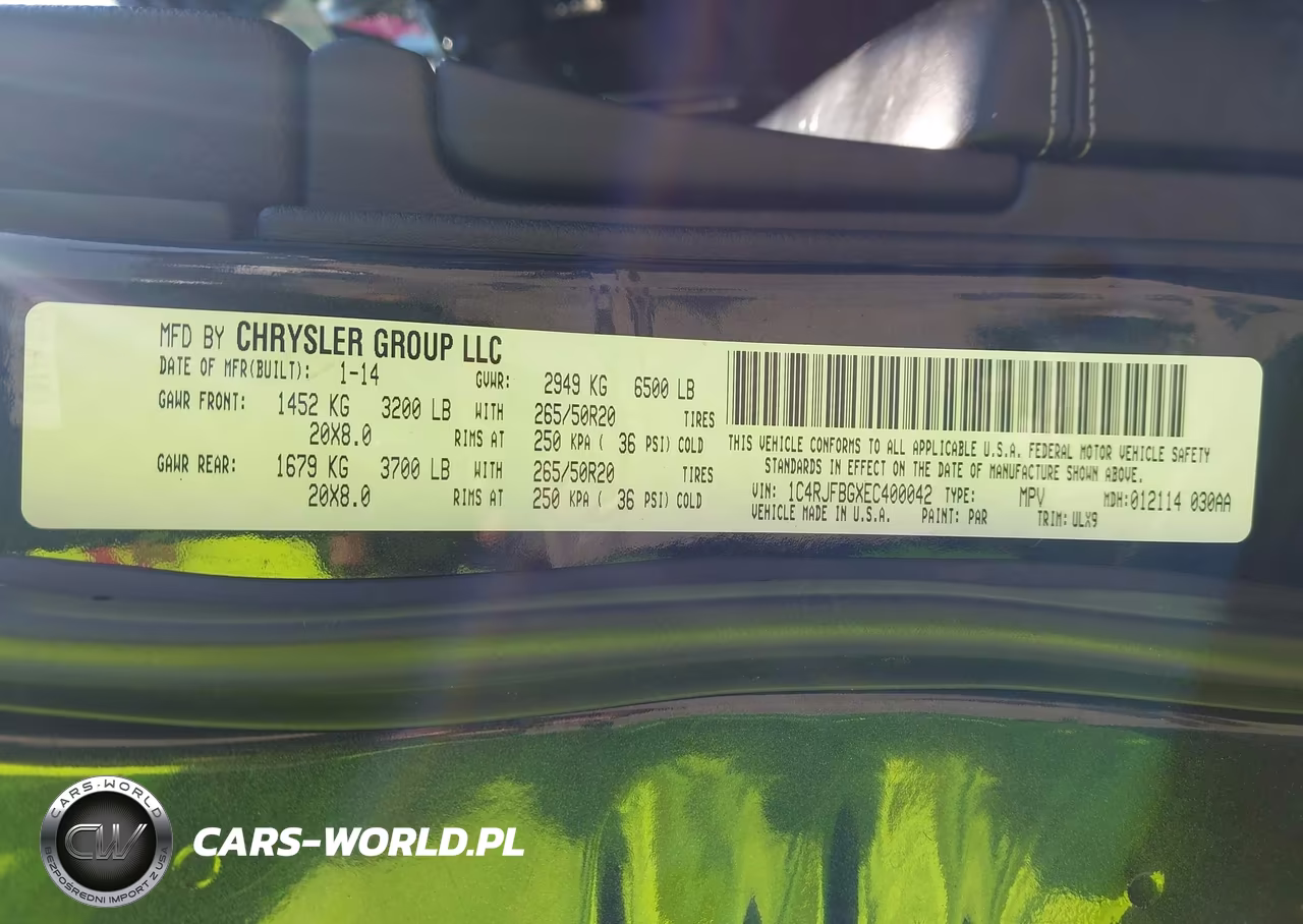 2014 Jeep Grand Cherokee Limited VIN:1C4RJFBGXEC400042 - 9