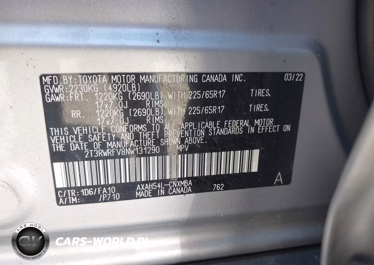 2022 Toyota Rav4 Hybrid Xle VIN:2T3RWRFV8NW131290 - 9