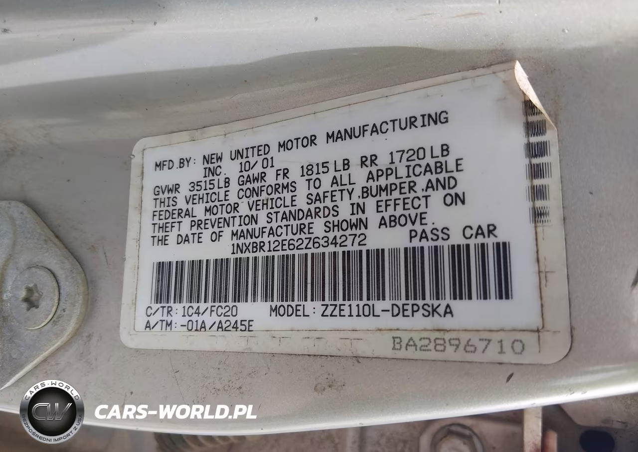 2002 Toyota Corolla S VIN:1NXBR12E62Z634272 - 9