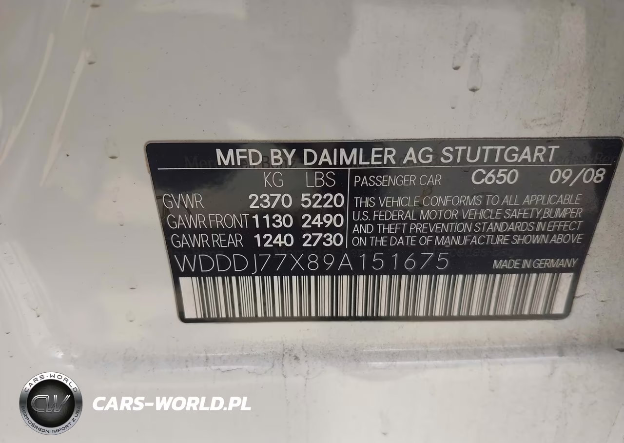 2009 Mercedes-Benz Cls 63 Amg VIN:WDDDJ77X89A151675 - 9