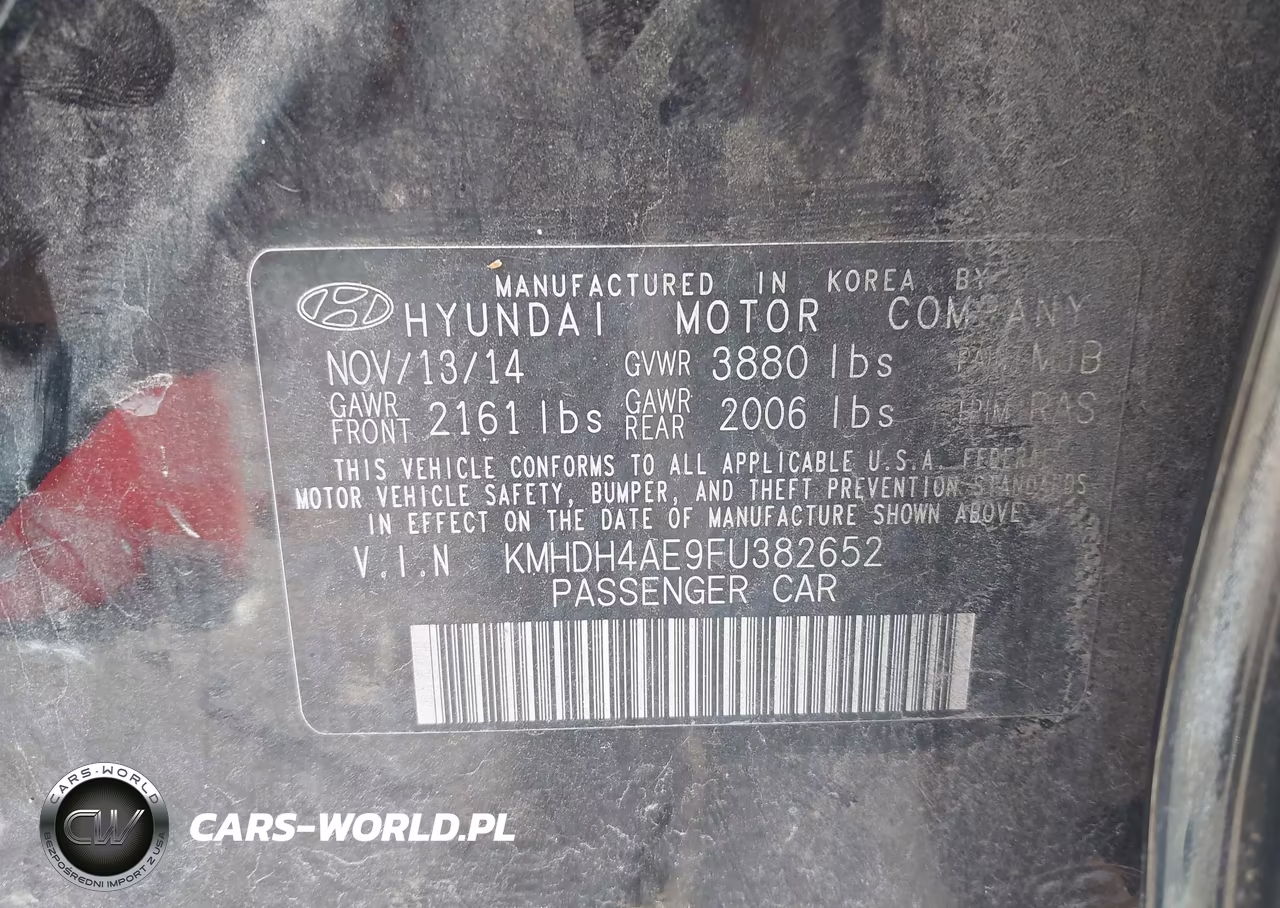 2015 Hyundai Elantra Limited VIN:KMHDH4AE9FU382652 - 9