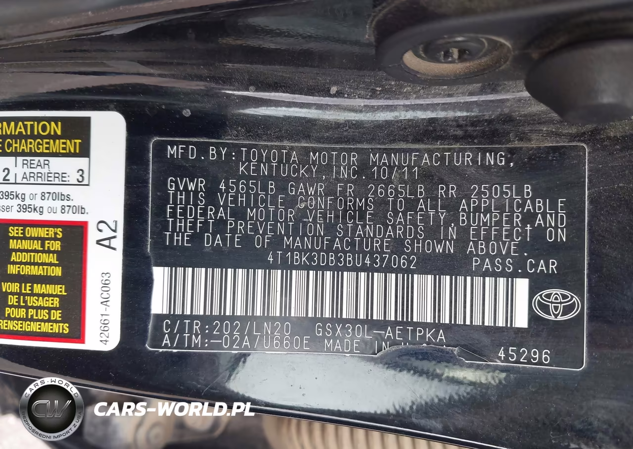 2011 Toyota Avalon Limited VIN:4T1BK3DB3BU437062 - 9