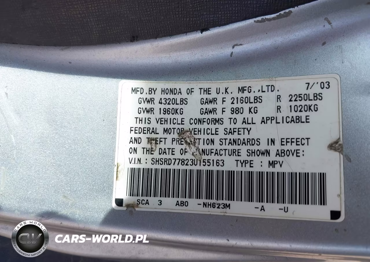2003 Honda Cr-V Ex VIN:SHSRD77823U155163 - 9