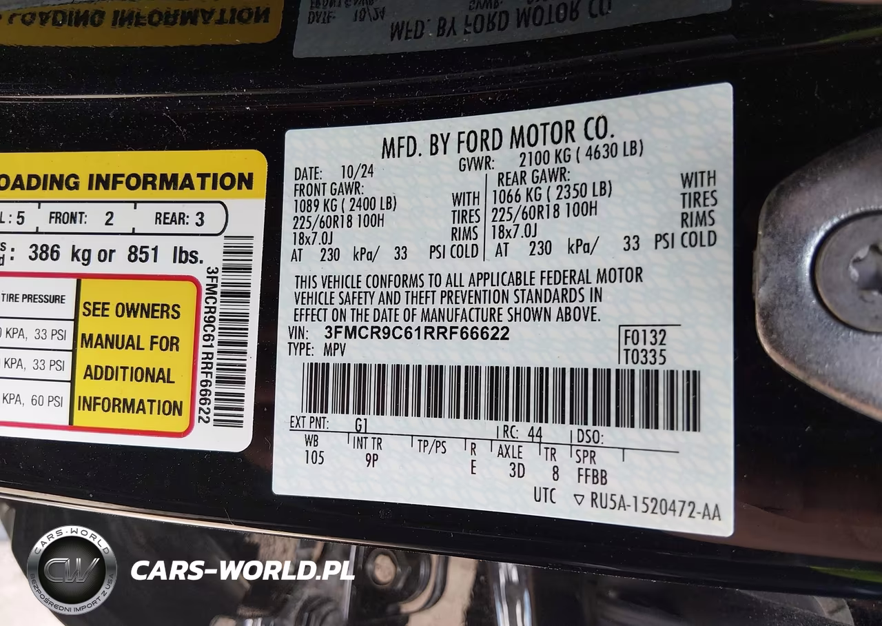2024 Ford Bronco Sport Outer Banks VIN:3FMCR9C61RRF66622 - 9