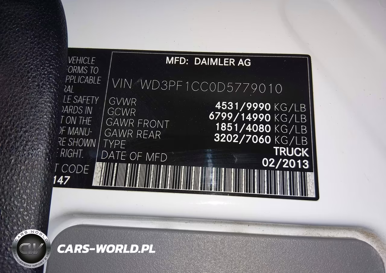 2013 Mercedes-Benz Sprinter 3500 High Roof VIN:WD3PF1CC0D5779010 - 8