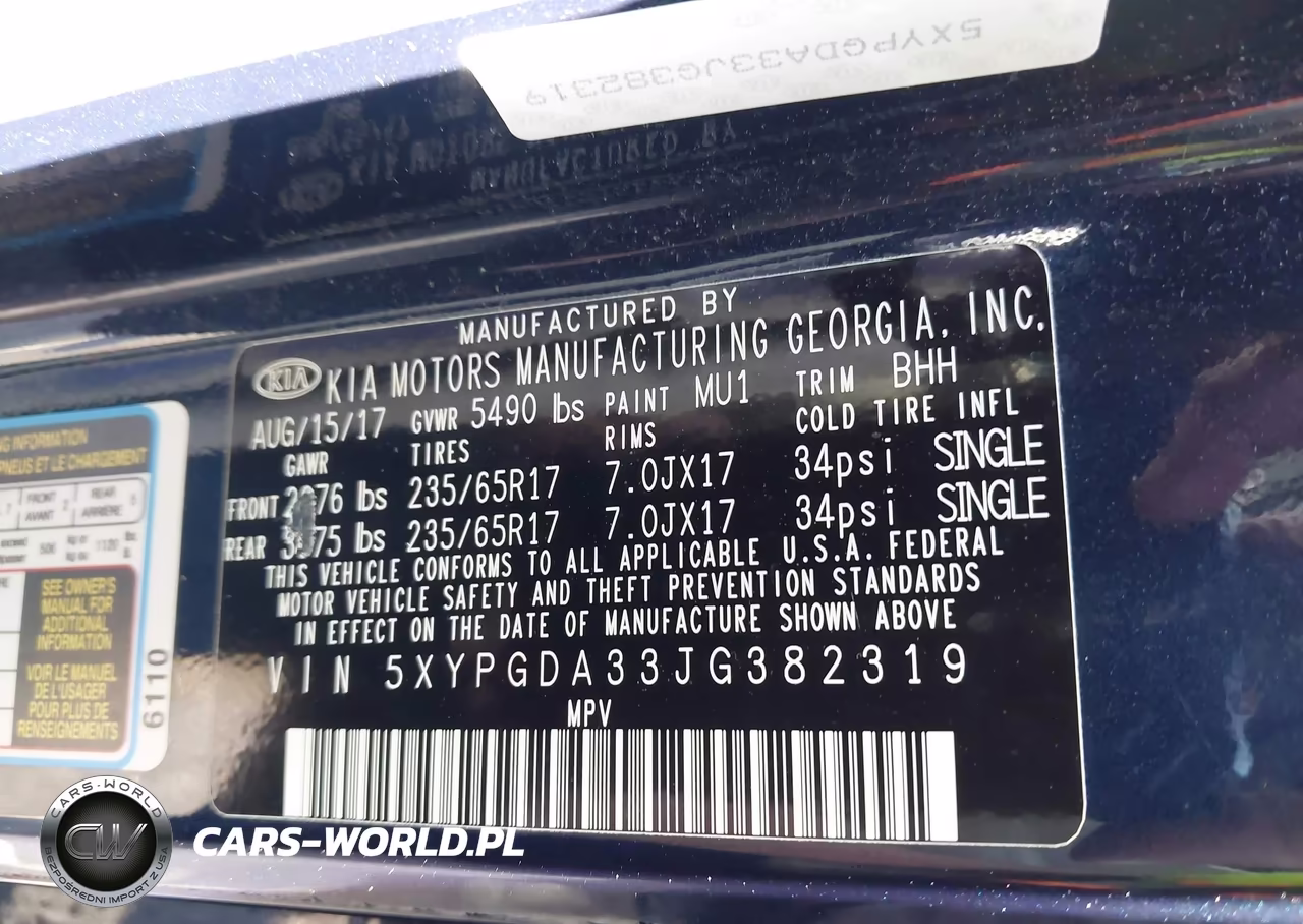 2018 Kia Sorento 2.4L Lx VIN:5XYPGDA33JG382319 - 9