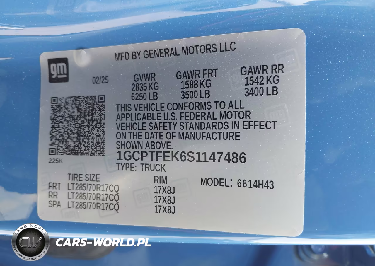 2025 Chevrolet Colorado 4Wd Zr2 VIN:1GCPTFEK6S1147486 - 9