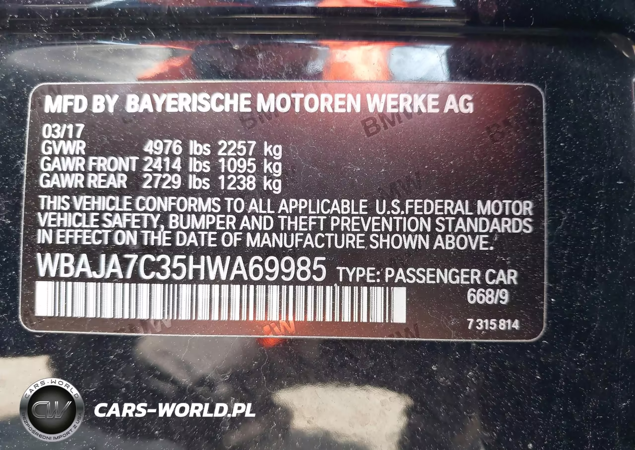 2017 BMW 530I xDrive VIN:WBAJA7C35HWA69985 - 9