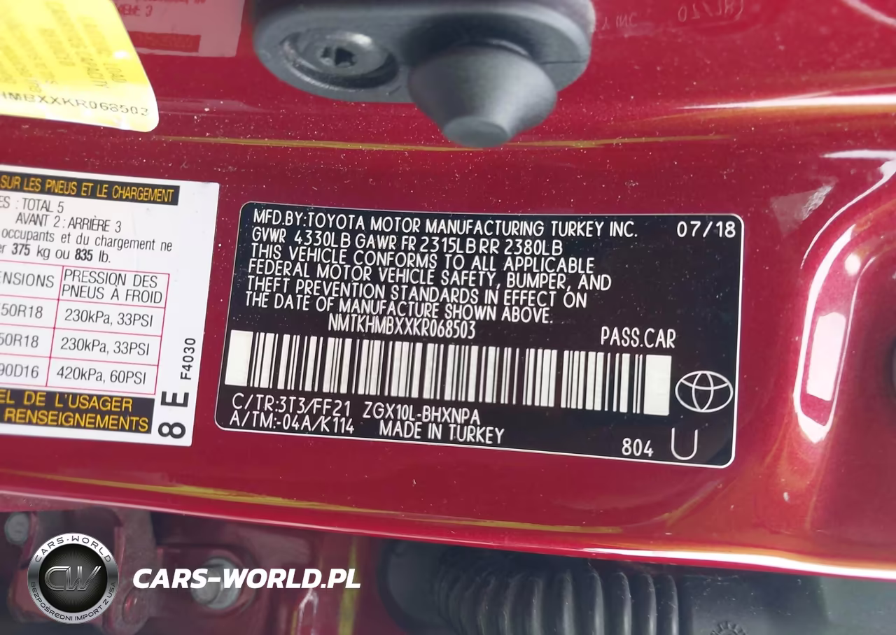 2019 Toyota C-Hr Xle VIN:NMTKHMBXXKR068503 - 9