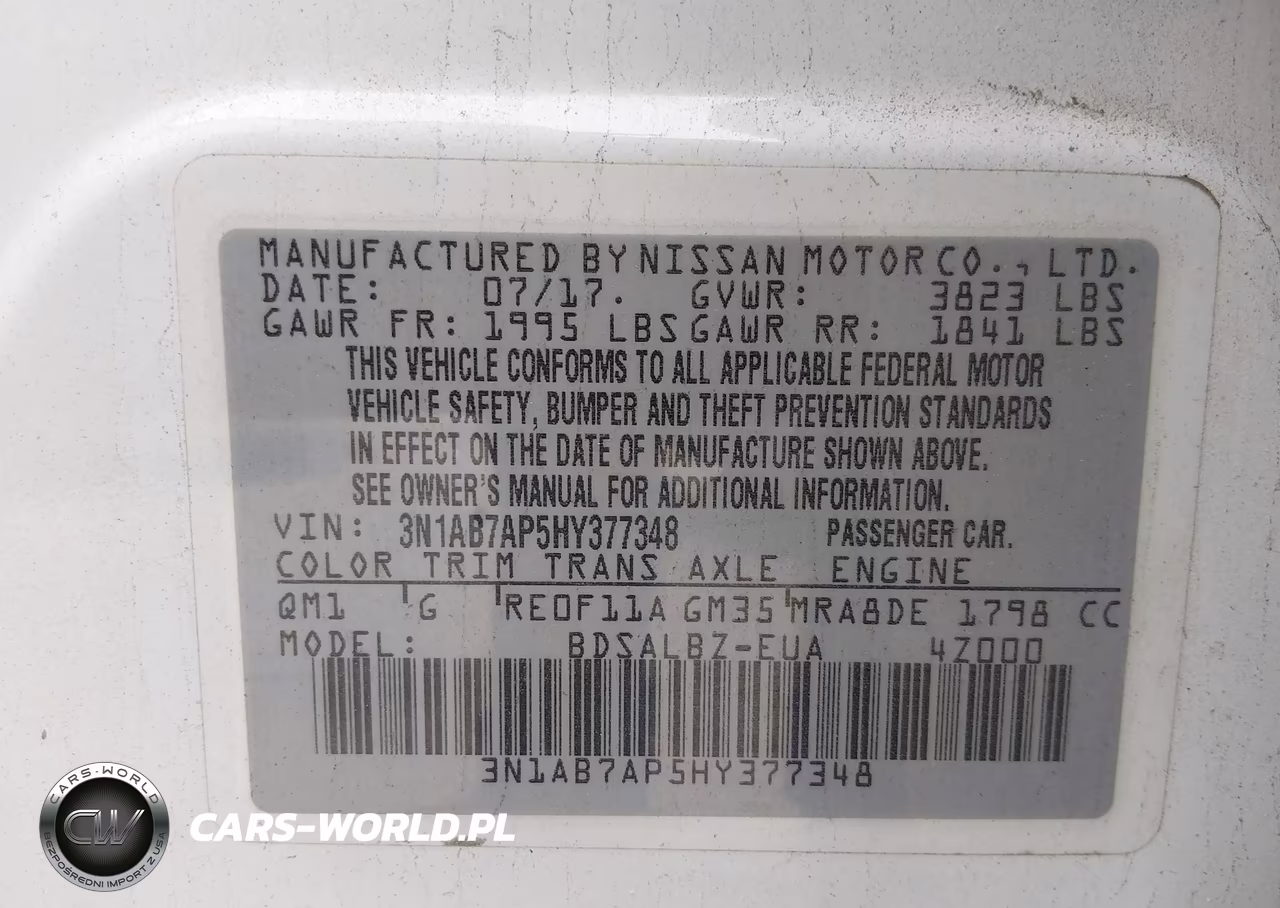 2017 Nissan Sentra S VIN:3N1AB7AP5HY377348 - 9