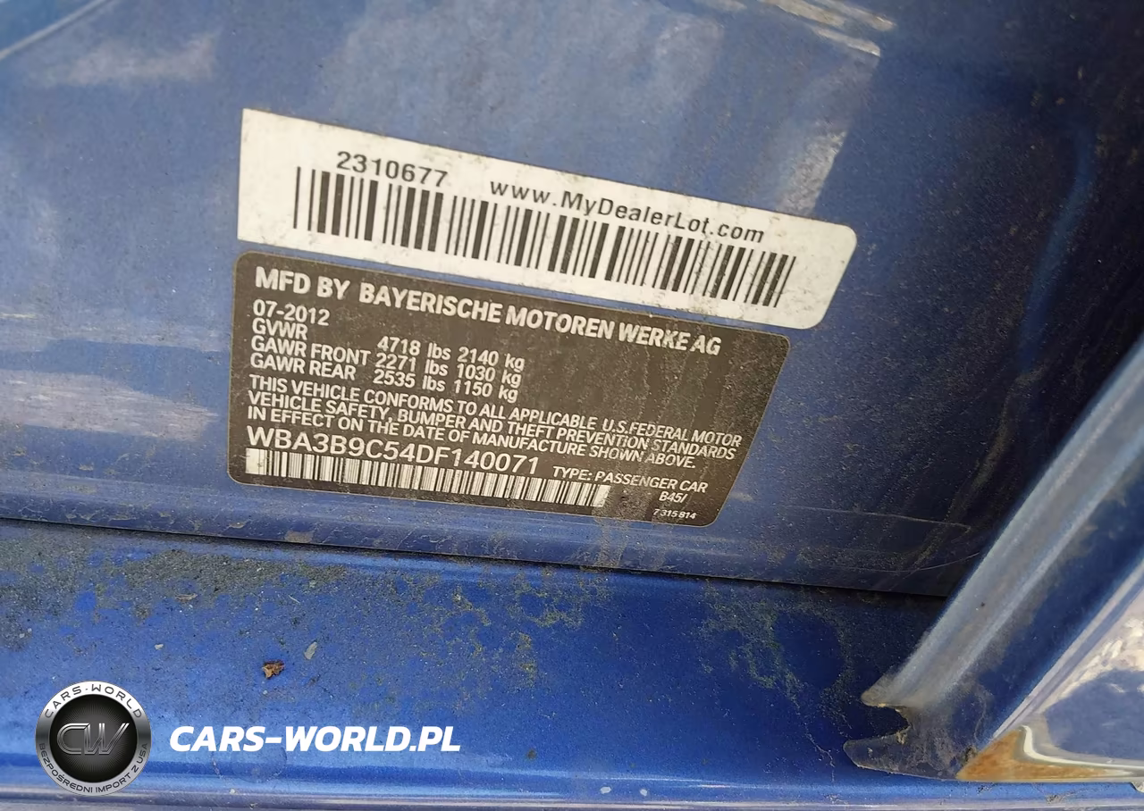 2013 BMW 335I xDrive VIN:WBA3B9C54DF140071 - 9