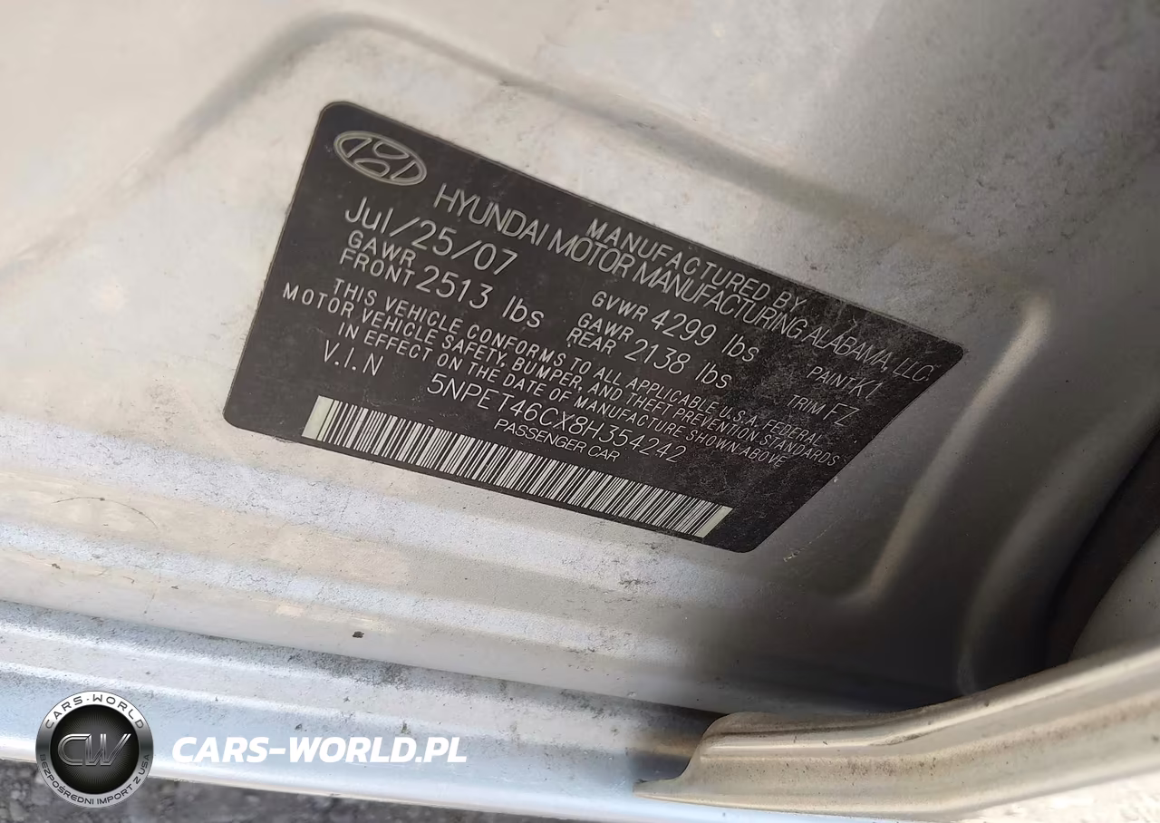 2008 Hyundai Sonata Gls VIN:5NPET46CX8H354242 - 9