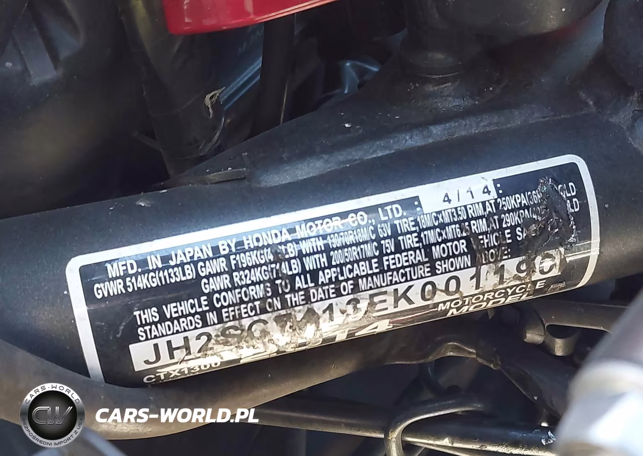2014 Honda Ctx1300 VIN:JH2SC7413EK001190 - 10