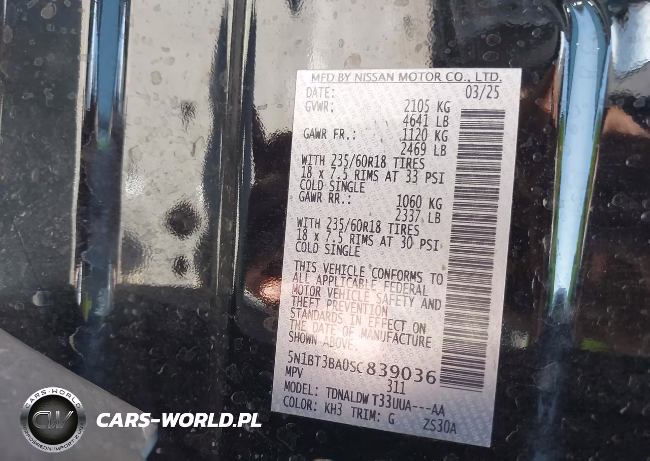 2025 Nissan Rogue Sv Fwd VIN:5N1BT3BA0SC839036 - 9