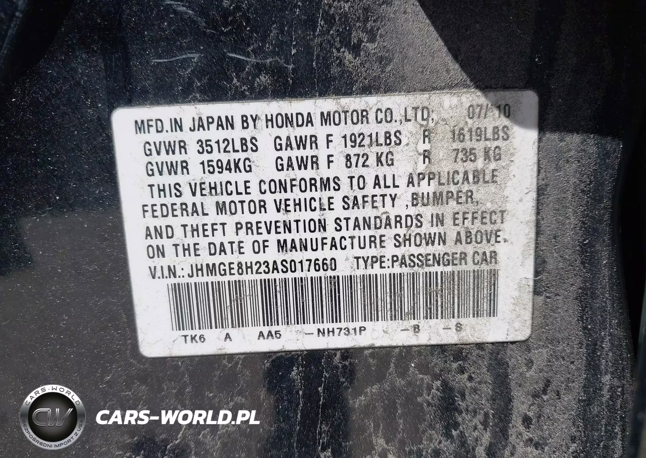 2010 Honda Fit VIN:JHMGE8H23AS017660 - 9