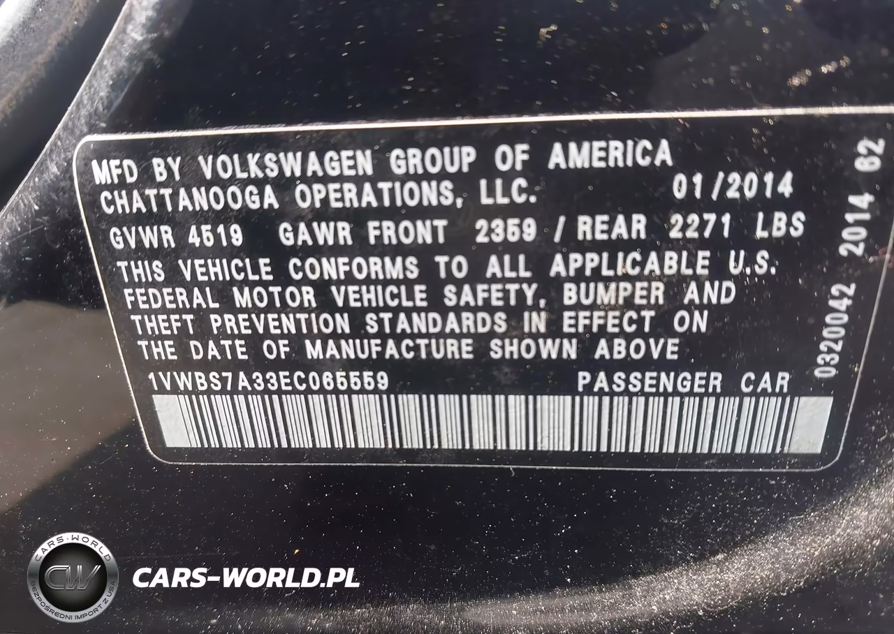 2014 Volkswagen Passat 1.8T Se VIN:1VWBS7A33EC065559 - 9