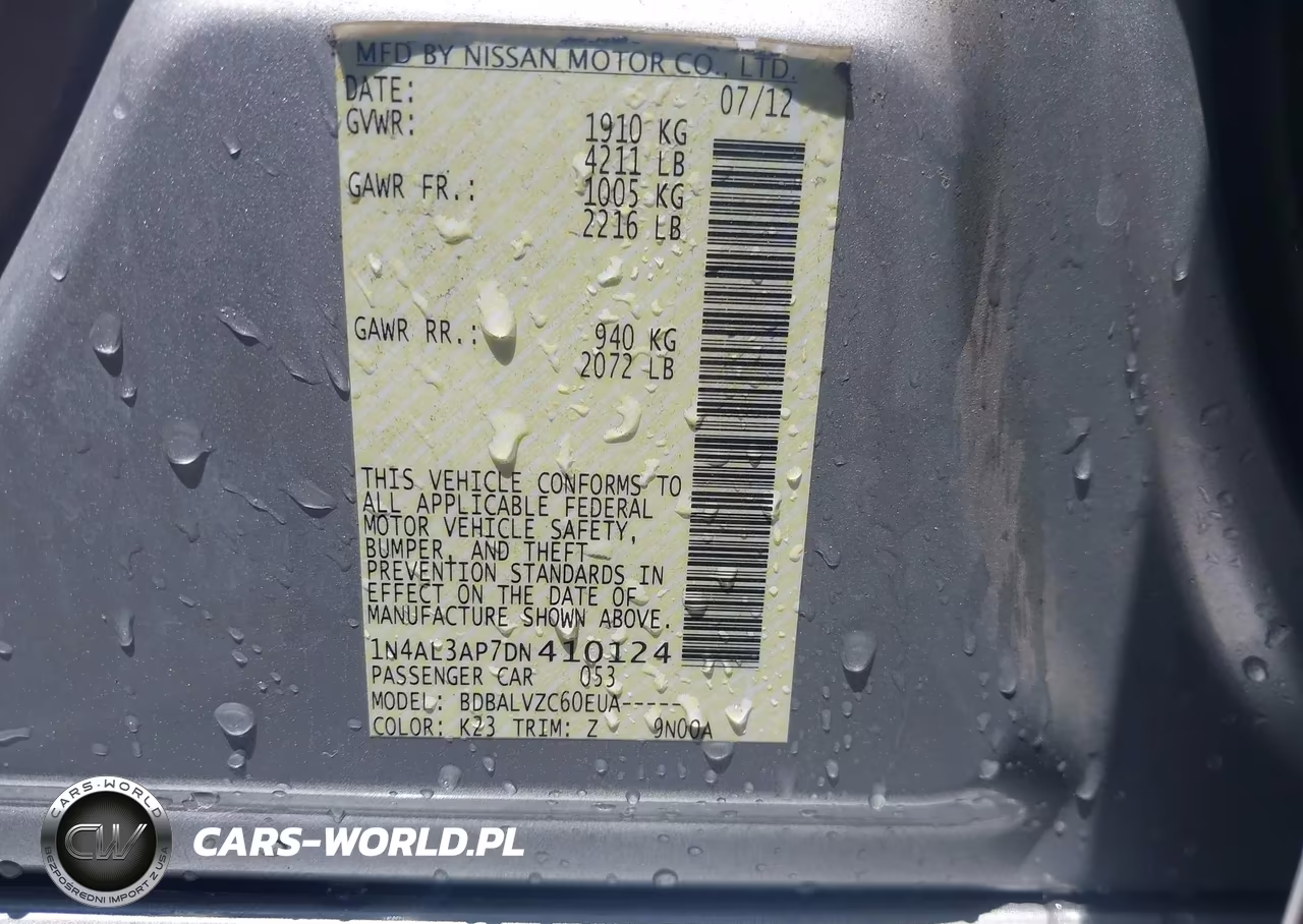 2013 Nissan Altima 2.5 Sl VIN:1N4AL3AP7DN410124 - 9