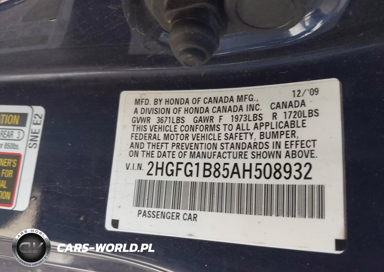2010 Honda Civic Ex VIN:2HGFG1B85AH508932 - 9