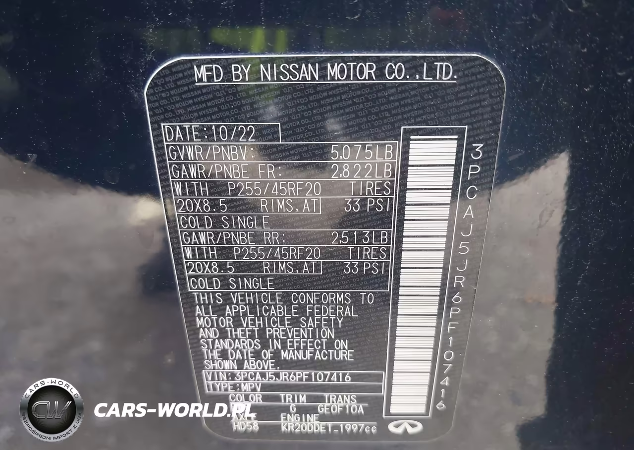 2023 Infiniti Qx55 Luxe Awd VIN:3PCAJ5JR6PF107416 - 9