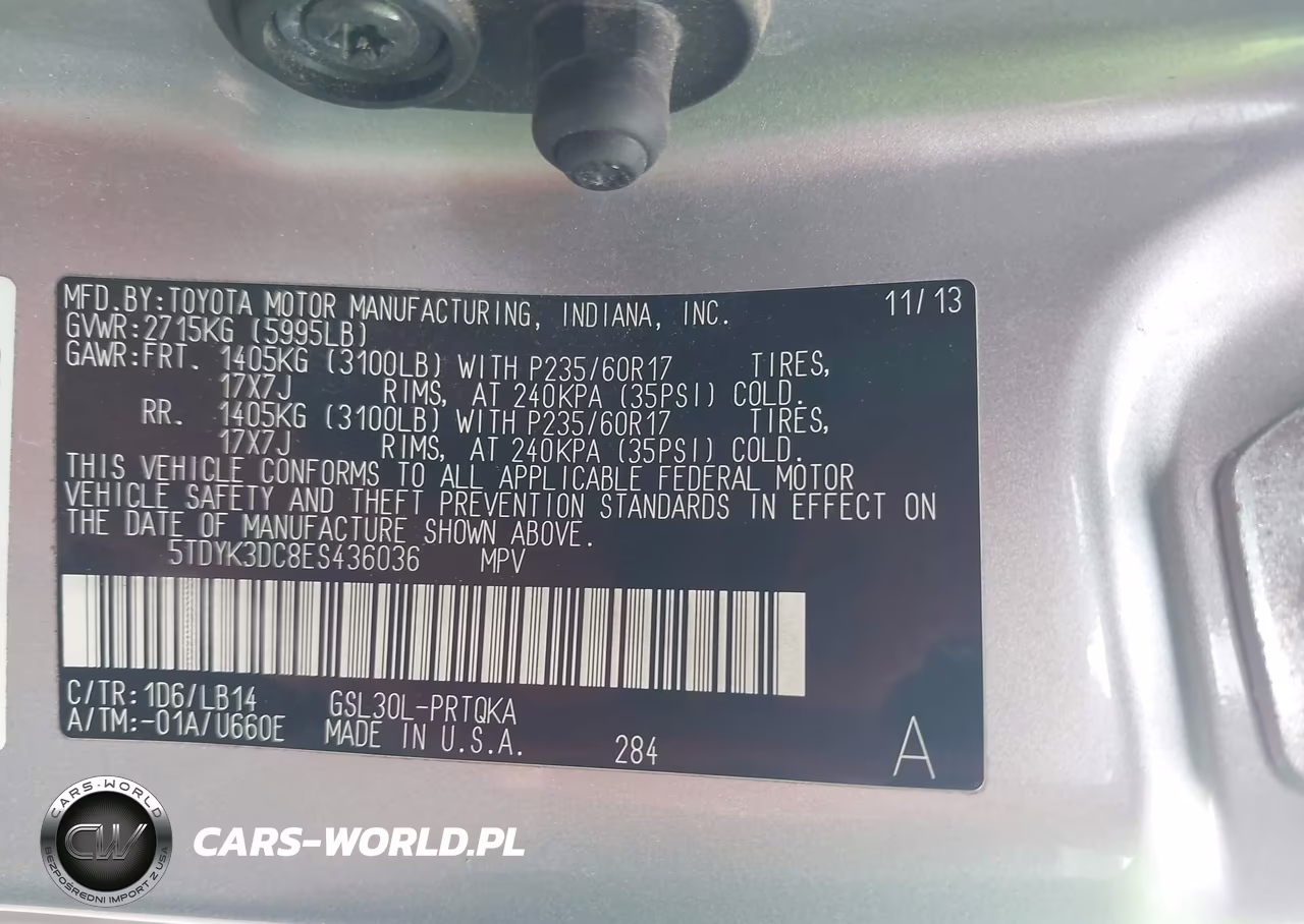 2014 Toyota Sienna Xle V6 8 Passenger VIN:5TDYK3DC8ES436036 - 9