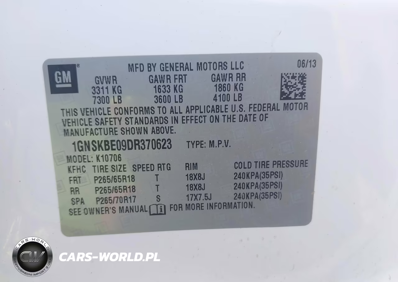 2013 Chevrolet Tahoe Lt VIN:1GNSKBE09DR370623 - 9