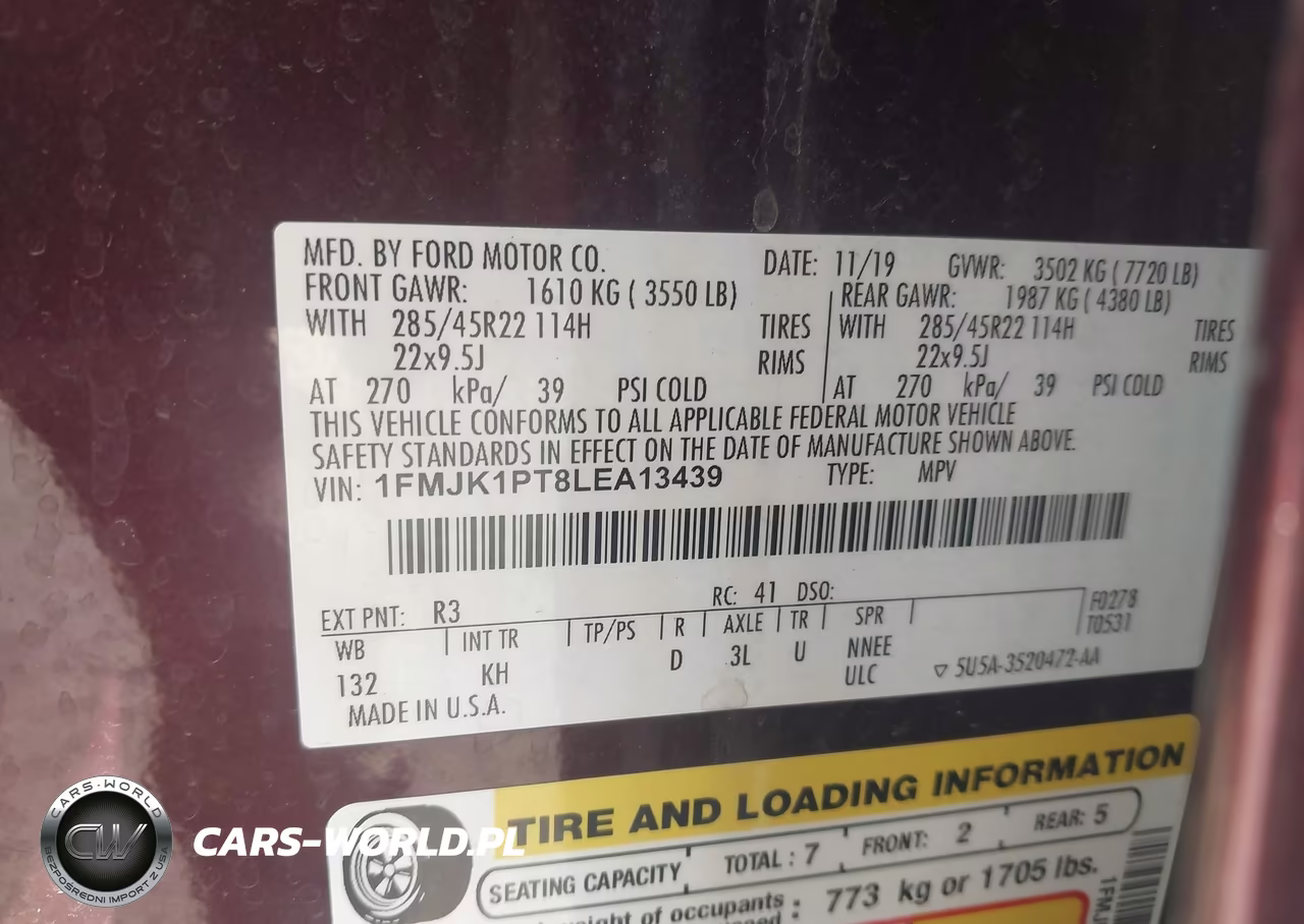 2020 Ford Expedition King Ranch Max VIN:1FMJK1PT8LEA13439 - 9