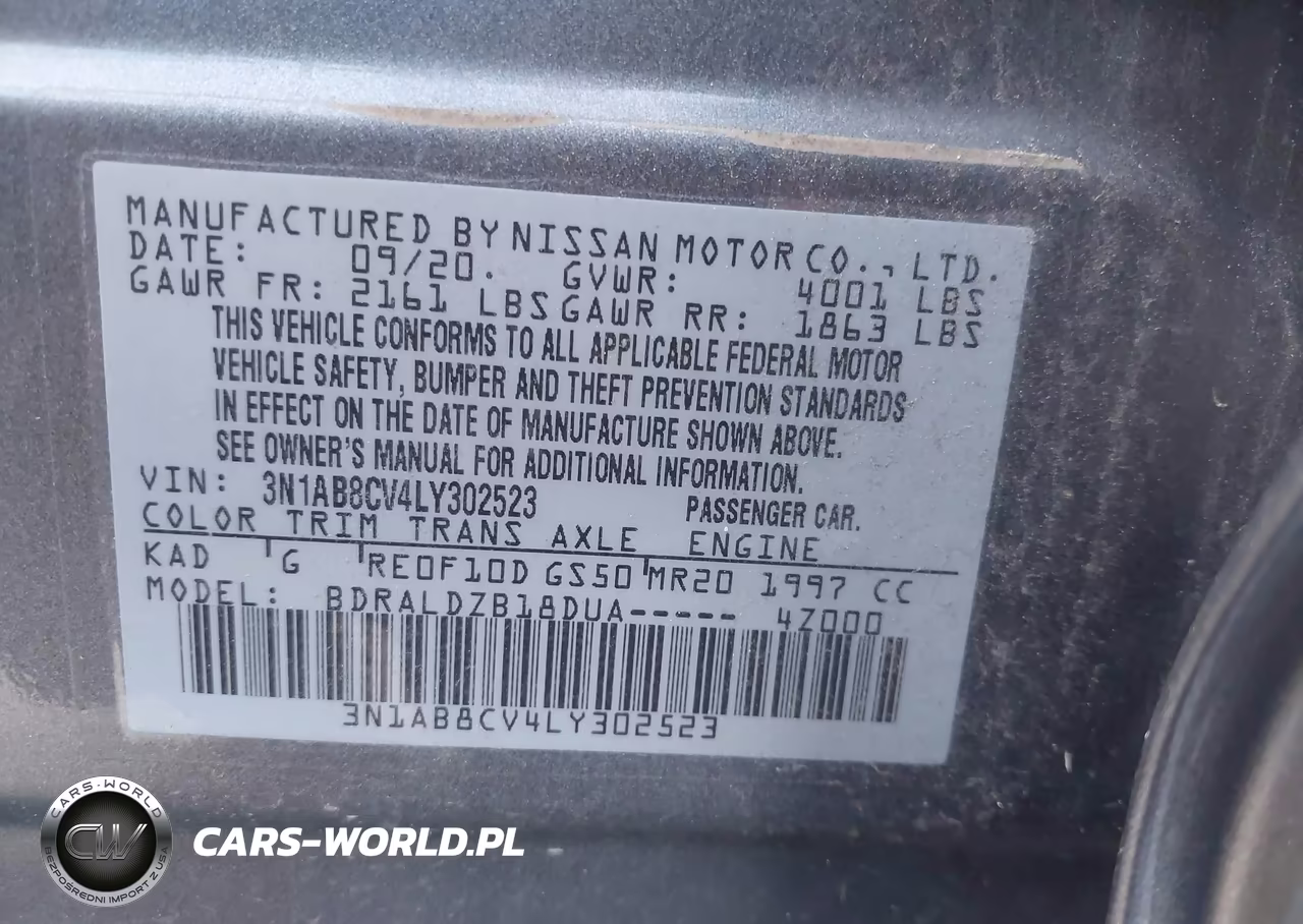2020 Nissan Sentra Sv Xtronic Cvt VIN:3N1AB8CV4LY302523 - 9