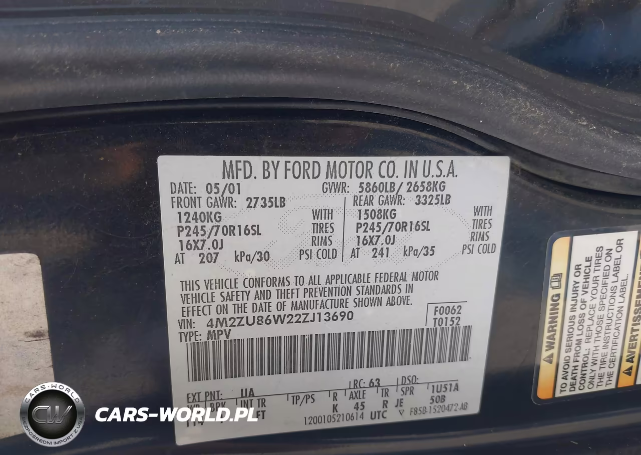 2002 Mercury Mountaineer VIN:4M2ZU86W22ZJ13690 - 9