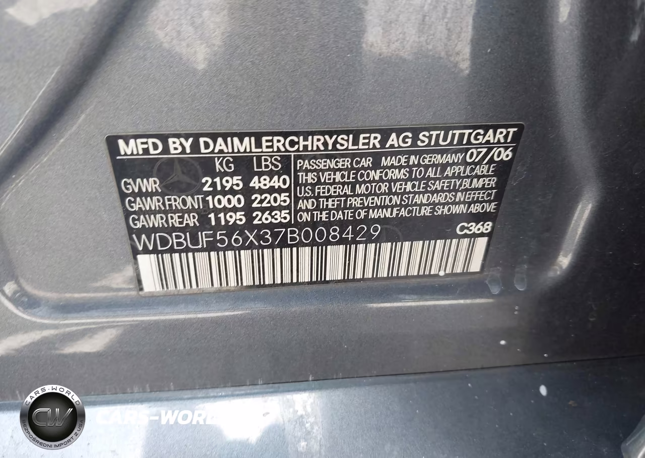 2007 Mercedes-Benz E 350 VIN:WDBUF56X37B008429 - 9