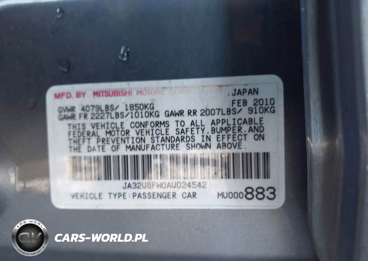 2010 Mitsubishi Lancer Gts VIN:JA32U8FW0AU024542 - 9