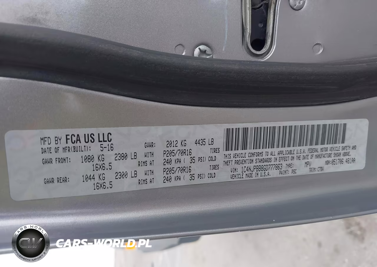 2016 Jeep Patriot Sport VIN:1C4NJPBB8GD777863 - 9