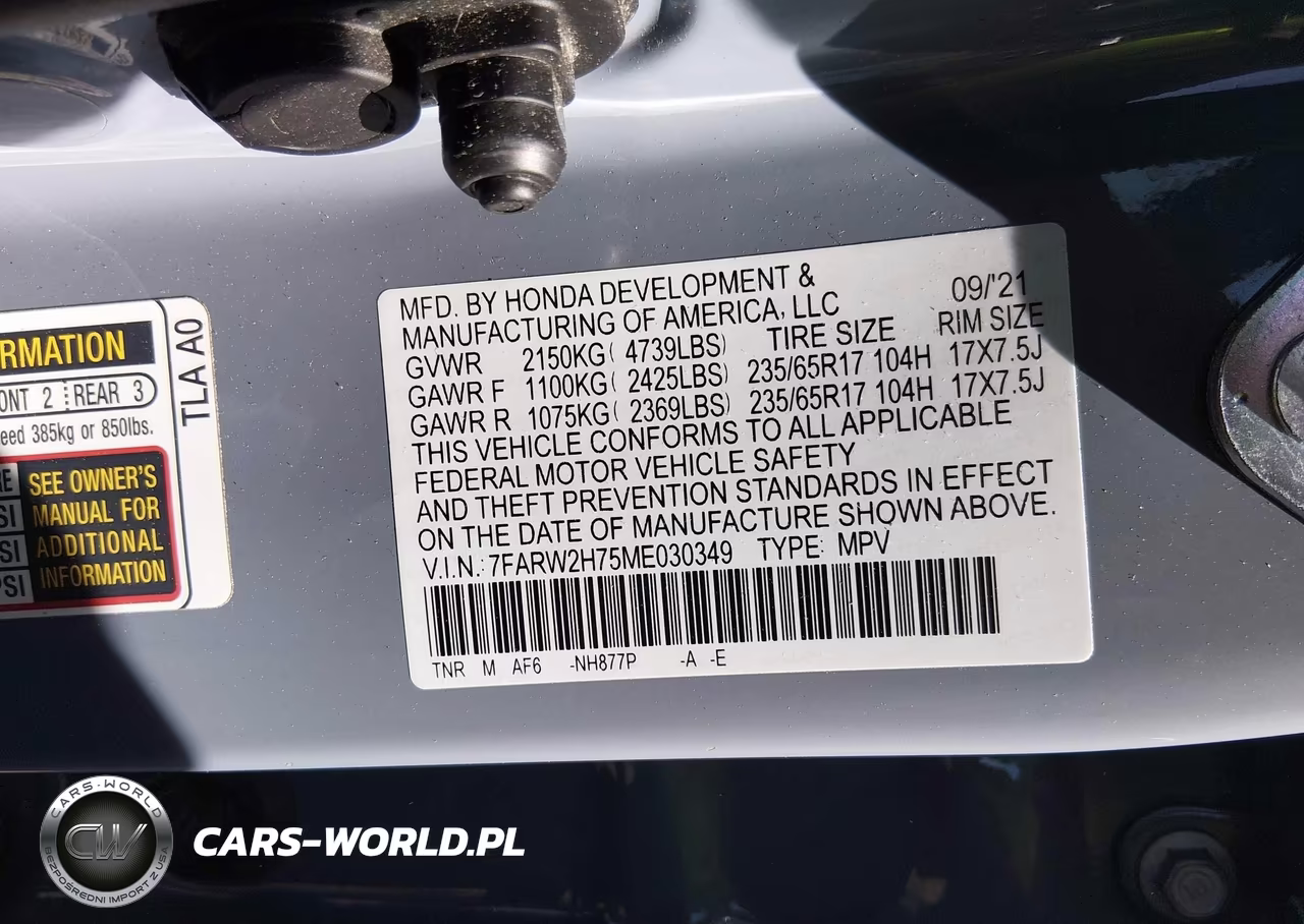 2021 Honda Cr-V Awd Special Edition VIN:7FARW2H75ME030349 - 9