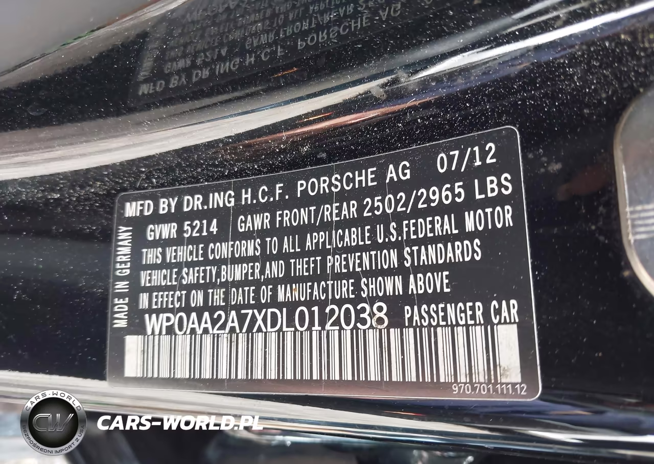 2013 Porsche Panamera VIN:WP0AA2A7XDL012038 - 9