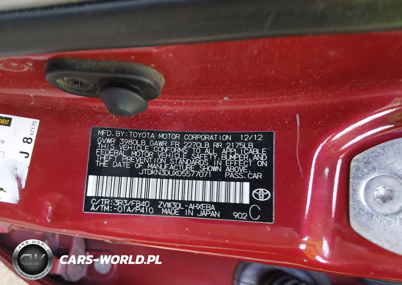 2013 Toyota Prius Two VIN:JTDKN3DUXD5577071 - 9