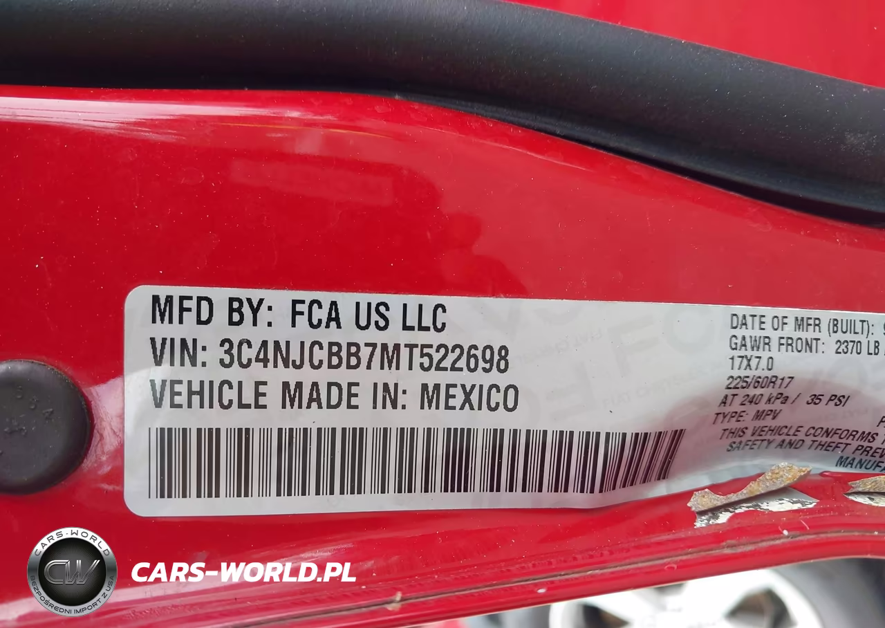 2021 Jeep Compass Latitude Fwd VIN:3C4NJCBB7MT522698 - 9