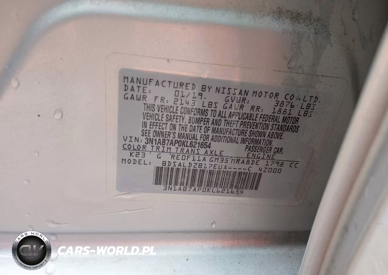 2019 Nissan Sentra Sv VIN:3N1AB7AP0KL621654 - 9