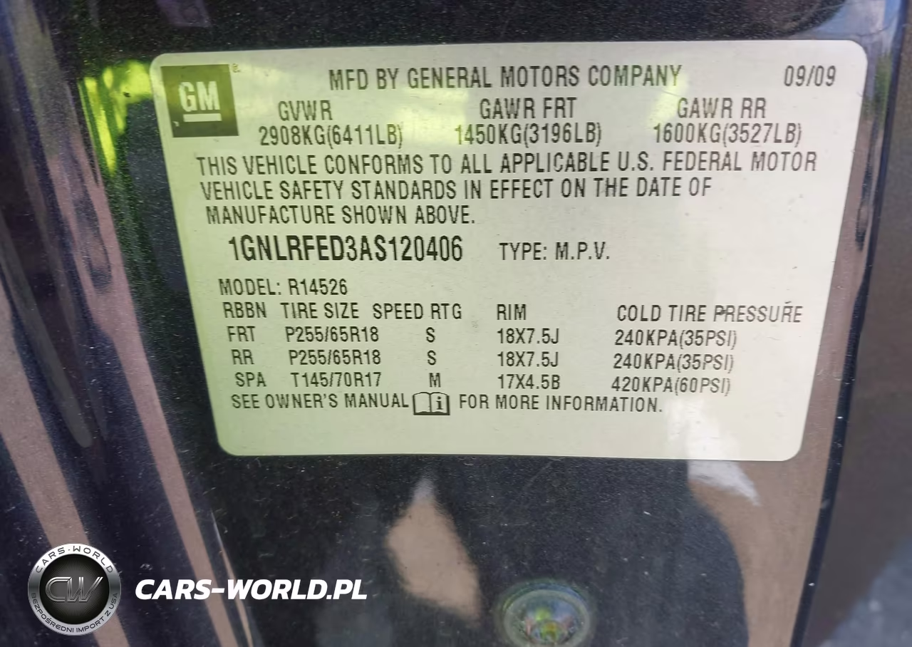 2010 Chevrolet Traverse Lt VIN:1GNLRFED3AS120406 - 9