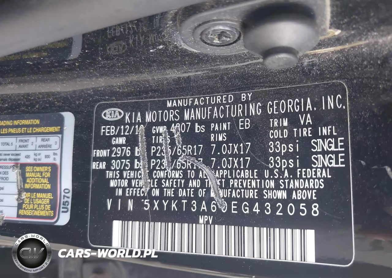 2014 Kia Sorento Lx VIN:5XYKT3A60EG432058 - 9