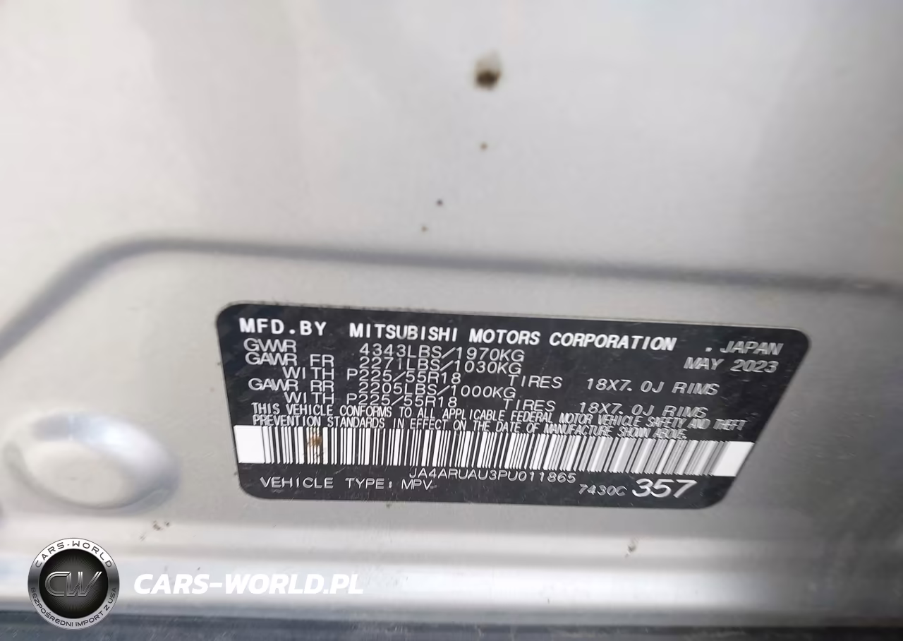 2023 Mitsubishi Outlander Sport 2.0 Es Awc-2.0 Le Awc-2.0 Ralliart Awc-2.0 S Awc-2.0 Se Awc VIN:JA4ARUAU3PU011865 - 9