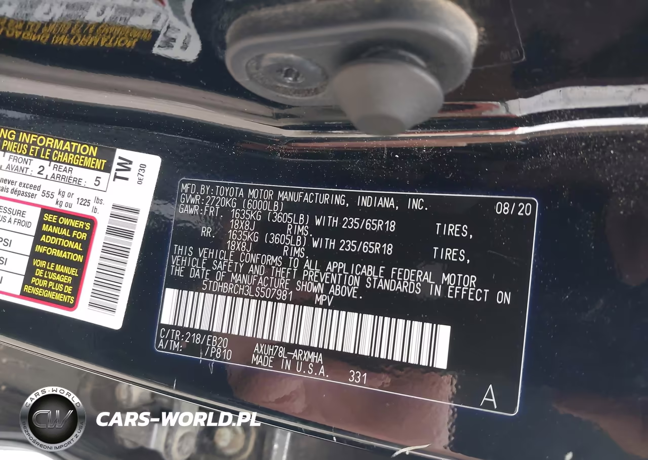 2020 Toyota Highlander Hybrid Xle VIN:5TDHBRCH3LS507981 - 9